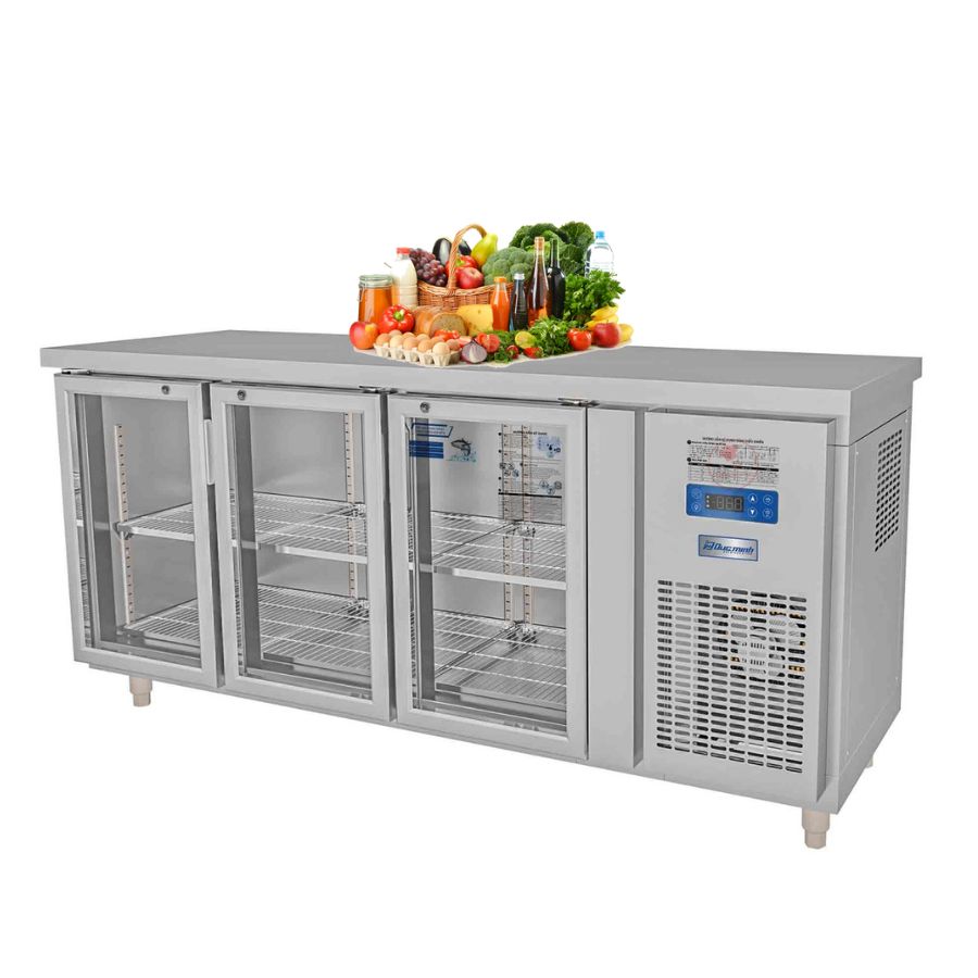 Tủ Bàn Mát Đức Minh 3 Cánh Kính 1860