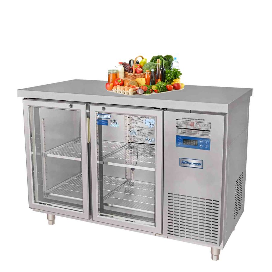 Tủ Bàn Mát Đức Minh 2 Cánh Kính 1560