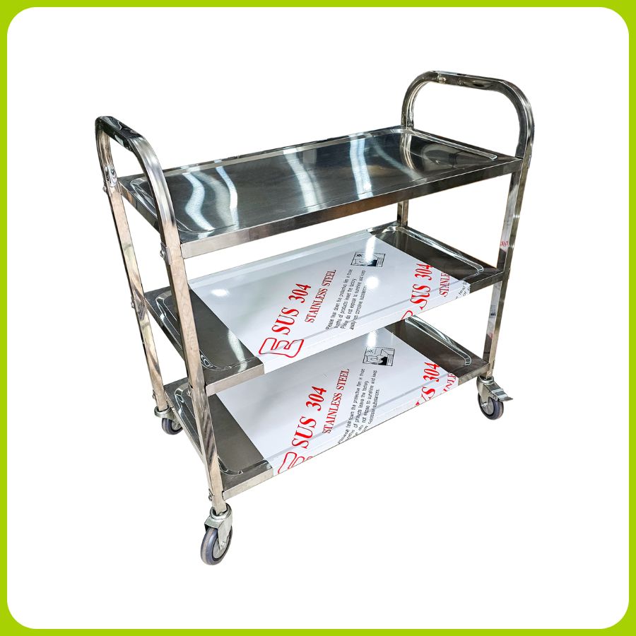 Xe Đẩy Inox 3 Tầng